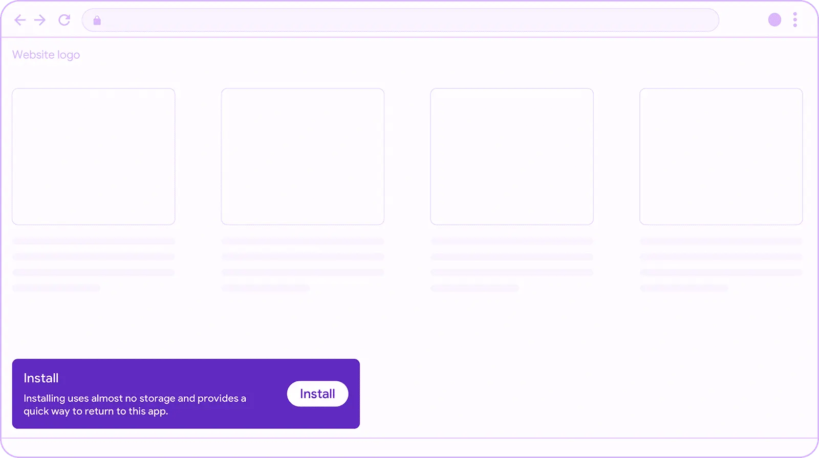 PWA yükleme bildirimi arayüzü — beforeinstallprompt